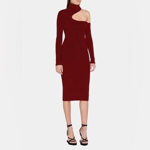 NWT TOM FORD Cutout Turtleneck Ribbed Midi Dress